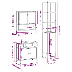 vidaXL Ensemble de meubles de salle de bain 3 pcs Chêne marron pas cher