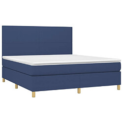 Avis Maison Chic Lit adulte- Lit + matelas,Sommier à lattes de lit et matelas et LED Bleu 160x200 cm Tissu -GKD38243