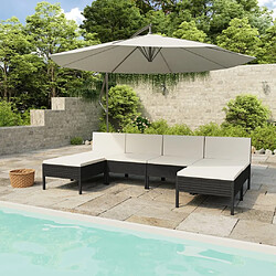 Maison Chic Salon de jardin 6 pcs + coussins - Mobilier/Meubles de jardin - Table et chaises d'extérieur Résine tressée Noir -MN87056