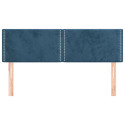 Avis Maison Chic Lot de 2 Têtes de lit design Bleu pour chambre - Décoration de lit foncé 72x5x78/88 cm Velours -MN15432