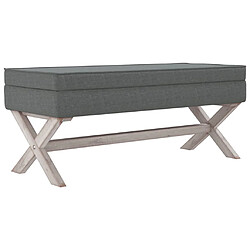 Helloshop26 Tabouret de rangement 110 x 45 x 49 cm tissu gris foncé 02_0010791