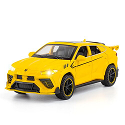 Universal 1/32 Voiture de sport Modèle Jouet Simulation Acoustique et Optique Retour en Alliage Moule Moulage Jouet Collection Cadeau | Voiture Jouet Moulée sous Pression(Jaune)