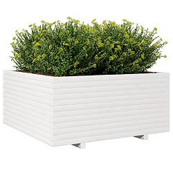 Avis vidaXL Jardinière blanc 100x100x49,5 cm bois de pin massif