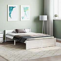 vidaXL Cadre de lit Blanc Bois massif 120x200 cm