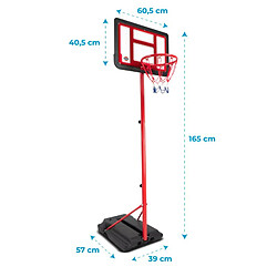 Bumber Panier de basket sur Pied Evolutif DENVER hauteur réglable de 1.05m à 1.65m Ballon et Pompe inclus pas cher