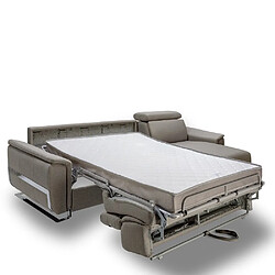 Inside 75 Canapé d'angle REAUMUR convertible EXPRESS 160 cm matelas 16 cm pieds luge tweed gris silex pas cher