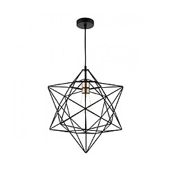 Luminaire Center Suspension Luanda noir mat et cuivre poli 1 ampoule