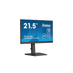 Ecran IIYAMA 21.5" Noir ULTRA MINCE VA 16:9 1920x1080 1ms 100Hz 250cd/m² 1xHDMI 1xDP 2xUSB HUB (2.0) HPs 15cm pied réglable en hauteur Pivot TCO / XUB2294HSU-B6