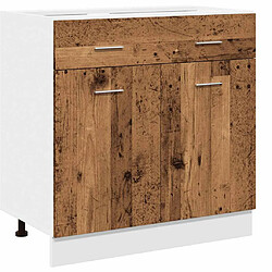 vidaXL Armoire de plancher à tiroir vieux bois 80x46x81,5 cm