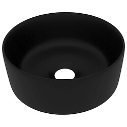 vidaXL Lavabo rond de luxe Noir mat 40x15 cm Céramique