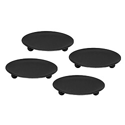 Avis 4x Fer Bougeoir Plaque Bougeoir Table Stand Décor De Noël Noir