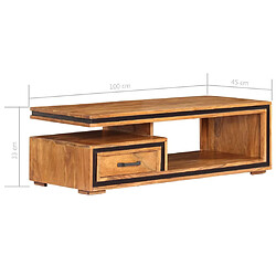 vidaXL Table basse 100x45x33 cm Bois d'acacia massif pas cher