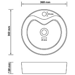 vidaXL Lavabo de luxe avec trop-plein Crème mat 36x13 cm Céramique pas cher