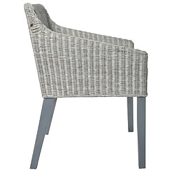 Avis Maison Chic Lot de 2 Chaises à manger avec coussins,Chaises de cuisine style scandinave - gris rotin naturel -MN20977