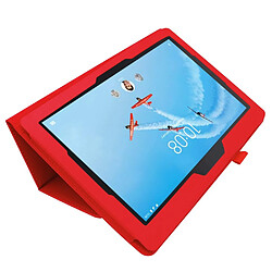 Acheter Etui en PU support de litchi rouge pour votre Lenovo Tab E10 10.1 pouces