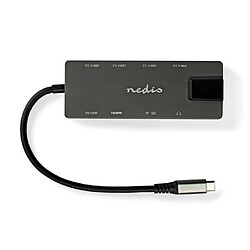 NEDIS Station Adaptateur 4K USB USB 3.2 Gen 1 USB-C™ Mâle HDMI™ Femelle RJ45 Femelle SD 3x USB-A / 2x USB-C™+ 3.5mm Fem Plaqué or