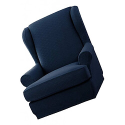 Housse De Housse De Fauteuil En Tissu Polyester élastique Losange Tricotée, Bleu Foncé pas cher