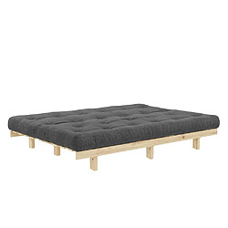 Avis Inside 75 Banquette convertible futon LEAN bois de pin coloris charbon 130x200 cm