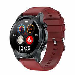 E400 Montre Intelligente Écran Tactile Complet Ecg Ppg Surveillance De L'Oxygène Sanguin Ip68 Étanche Smartwatch Ceinture Rouge