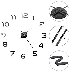 Decoshop26 Horloge murale 3D Design moderne 100 cm XXL Noir DEC022270