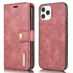 Dg.Ming Etui en PU détachable 2-en-1 rouge pour votre Apple iPhone 13 mini 5.4 pouces