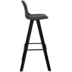 Decoshop26 Tabouret de bar chaise haute x1 repose-pieds style scandinave en tissu gris foncé structure en bois noir carré 10_0004641