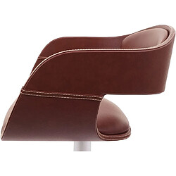 Avis Decoshop26 Tabouret de bar chaise haute design rétro en synthétique marron avec repose-pieds TDB04078