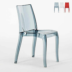 18 Chaises Cristal Light Grand Soleil Transparent promo offre stock pour Bar café, Couleur: Noir Anthracite Transparent