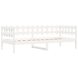 Acheter Vidaxl Lit de jour Blanc 90x190 cm Bois de pin massif