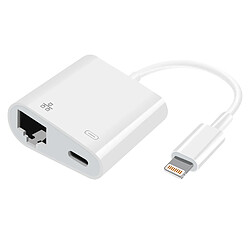 Avizar Adaptateur Lightning vers Ethernet + Lightning Charge Connexion Internet Blanc