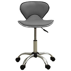 vidaXL Tabouret de salon et spa Gris Similicuir