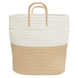 Acheter vidaXL Panier de rangement beige et blanc Ø43x38 cm coton