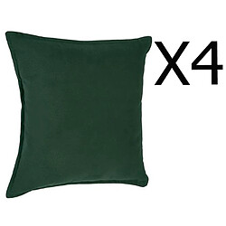 Lot de 4 coussins en polyester coloris vert - Dim : L. 45 x l. 45 cm -PEGANE