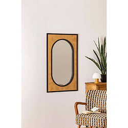 Atmosphera, Createur D'Interieur Miroir en cannage - 65 x 107 cm - Noir