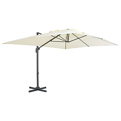 vidaXL Parasol de jardin en porte-à-faux et poteau en aluminium sable