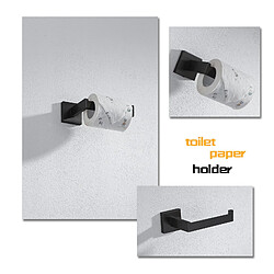 Universal Porte-papier hygiénique en acier inoxydable Porte-papier pour toilettes Porte-téléphone Porte-serviettes Accessoires (noir)