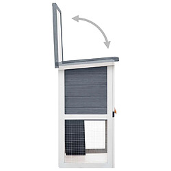 Helloshop26 Clapier d'extérieur 1 porte 90 x 45 x 80 cm gris bois 02_0000586 pas cher