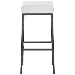 Avis Decoshop26 Lot de 2 tabourets de bar avec repose-pieds design simple hauteur 85 cm en PVC blanc et métal noir 10_0004380