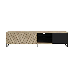 Avis BOBOCHIC Auxane - meuble TV - bois et noir - 200 cm - style contemporain