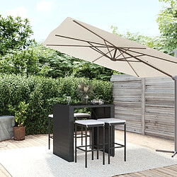 Maison Chic Ensemble de bar de jardin 5 pcs et coussins,Table + chaises + coussins d'extérieur noir poly rotin -GKD412685