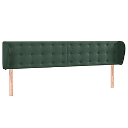 vidaXL Tête de lit avec oreilles Vert foncé 183x23x78/88 cm Velours