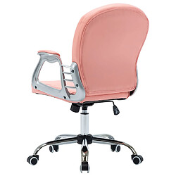 Helloshop26 Chaise fauteuil siège de bureau informatique étude pivotante Rose similicuir rose 02_0024056 pas cher