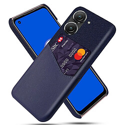 Coque en TPU + PU anti-chute avec porte-carte pour votre Asus Zenfone 9 5G - bleu