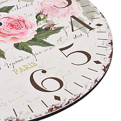 Decoshop26 Horloge murale vintage Fleur 30 cm DEC022256 pas cher