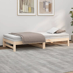 Avis vidaXL Lit coulissant sans matelas 2x(90x200) cm Bois de pin massif