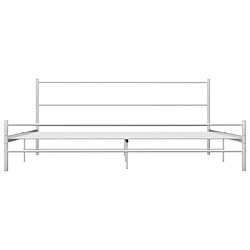 Avis Maison Chic Lit adulte - Lit simple Cadre de lit,Structure du lit Contemporain Blanc Métal 200 x 200 cm -MN53641