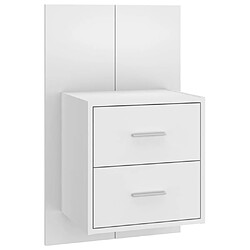 vidaXL Table de chevet murale Blanc