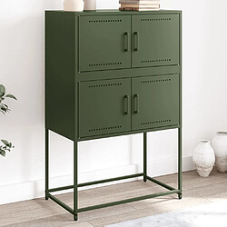 vidaXL Buffet vert olive 68,5x38,5x107 cm acier