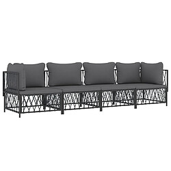 Avis Maison Chic Salon de jardin 4 pcs avec coussins - Table et chaises d'extérieur - Mobilier/Meubles de jardin Moderne anthracite acier -MN48320