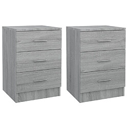 vidaXL Tables de chevet 2 pcs Sonoma gris 38x35x56cm Bois d'ingénierie